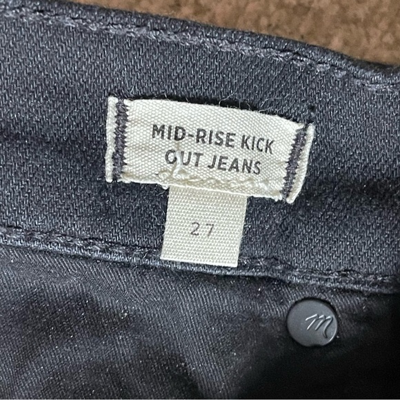 Madewell Mid Rise Kick Out Jeans in Black Rinse Size 27 Stretch Denim NEW $138 - Picture 8 of 11